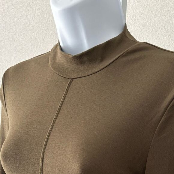 BodyCon Dress Medium Ribbed Hem Long Sleeve Minimalist Soft Grunge Boho Festival - Picture 9 of 11